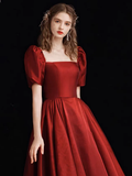 Niulatu Organza Burgundy Long Prom Dress HZ1110