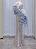 Niulatu Mermaid Strapless Long Sequin Prom Dress HZ1110