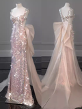 Niulatu Mermaid Straps Long Sequin Prom Dress HZ1110