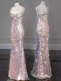 Niulatu Mermaid Straps Long Sequin Prom Dress HZ1110