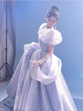 Niulatu Gown Strapless Blue Lace Long Prom Dress HZ1110