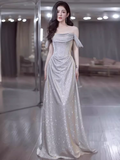 Niulatu Off The Shoulder Sequin Long Prom Dress HZ1110