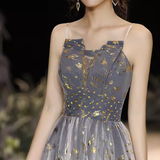 Niulatu A line Strapless Sequin Long Prom Dress HZ1110