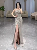 Niulatu Mermaid Strapless Sequin Long Prom Dress HZ1110