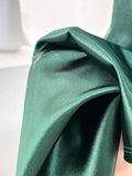 Niulatu Mermaid Sleeveless Green Satin Long Prom Dress HZ1110