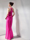 Niulatu Mermaid High Neckline Long Prom Dress Wedding Guest Dresses HZ1110