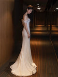 Niulatu Mermaid Off The Shoulder Slit Sequin Long Prom Dresses HZ1110