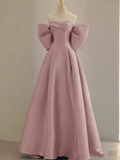 Niulatu Prom Dresses Satin Pink Evening Dress HZ1110