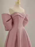 Niulatu Prom Dresses Satin Pink Evening Dress HZ1110