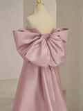 Niulatu Prom Dresses Satin Pink Evening Dress HZ1110