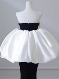 Niulatu Mermaid Strapless Black Velvet Long Prom Dresses HZ1110