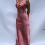 Niulatu V Neck Backless Long Prom Dress Green Evening Gown HZ1007