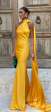 Niulatu Satin Backless Off-Shoulder Long Prom Dress Evening Dress HZ1007