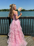 Niulatu Off Shoulder Fluffy Lace Appliques Floral Long Prom Dress Evening Dress HZ1007