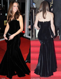 Niulatu Black Velvet Mermaid Evening Dress Strapless Party Gown HZ1007
