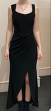 Niulatu Black Straps Prom Dress Black Evening Dress HZ1007