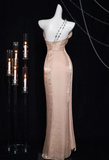 Niulatu Pink One Shoulder Sheath Prom Evening Dress HZ1007