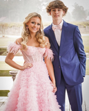 Niulatu Tulle Ruffled Gown Tulle Prom Dress Corset Tulle Evening Dress HZ1007
