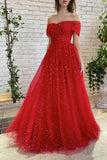Niulatu Off-the-Shoulder Long Prom Dresses, A-line Evening HZ1007
