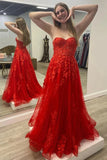Niulatu Strapless Long Prom Dresses, Evening Gown With Lace HZ1007