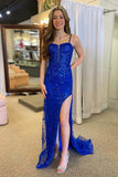 Niulatu Mermaid V-neck Spaghetti Straps Prom Dresses With HZ1007