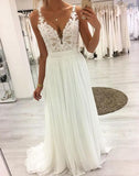 Niulatu v neck lace chiffon long prom dress white lace evening dress HZ1007