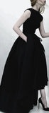 Niulatu black prom dress charming pretty gown simple evening dress o-neck party formal dress HZ1007