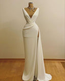 Niulatu Neck Slit Side Long Prom Dresses Evening Gown HZ1007