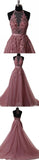 Niulatu tulle lace long prom dress lace evening dress HZ1007