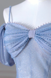 Niulatu Spaghetti Strap Tulle Long Prom Dress Beautiful A-Line Evening Dress HZ1007