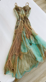 Niulatu Off The Shoulder Chiffon Tulle Prom Dress Long Mermaid Evening Dress HZ1007