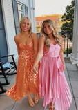 Niulatu Orange Prom Dress Fashion Party Evening Dress HZ0113