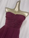Niulatu A line Sweetheart Burgundy Chiffon Vacation Dress Long Birthday Dresses SD0010