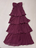 Niulatu A line Sweetheart Burgundy Chiffon Vacation Dress Long Birthday Dresses SD0010