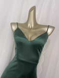 Niulatu Sheath Spaghetti Straps Green Long Vacation Dress Birthday Outfits SD0011