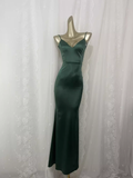 Niulatu Sheath Spaghetti Straps Green Long Vacation Dress Birthday Outfits SD0011