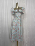 Niulatu A line Square Neckline Floral Vacation Beach Dress Birthday Dress SD0013