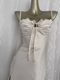 Niulatu Sheath Spaghetti Straps Satin Vacation Beach Dress Birthday Dresses SD0014