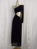 Niulatu Sheath One Shoulder Black Vacation Beach Dress Birthday Dresses SD0015