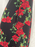 Niulatu A line Spaghetti Straps Red Rose Travel Vacation Floral Beach Dress Birthday Outfits SD0017