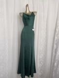 Niulatu Sheath Spaghetti Straps Green Vacation Dress Satin Birthday Dresses SD0020