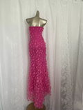Niulatu Sheath Strapless Hot Pink Vacation Dress Flowers Birthday Dresses SD0027