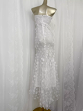 Niulatu Sheath Strapless White Vacation Dress Flowers Birthday Dresses SD0028
