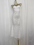 Niulatu Sheath Strapless White Vacation Dress Flowers Birthday Dresses SD0028