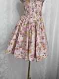 Niulatu A line Straps Floral Travel Vacation Floral Beach Dress Short Birthday Dress SD0029