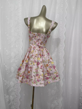 Niulatu A line Straps Floral Travel Vacation Floral Beach Dress Short Birthday Dress SD0029