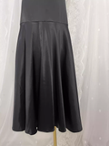 Niulatu Sheath Backless Travel Vacation Black Satin Beach Dress Long Dress SD002