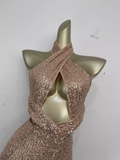 Niulatu Sheath Halter Sequin Vacation Dress Birthday Dresses SD0034