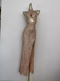 Niulatu Sheath Halter Sequin Vacation Dress Birthday Dresses SD0034