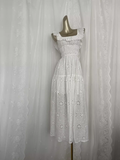Niulatu A Line Lace White Vacation Dress Birthday Dresses SD0036